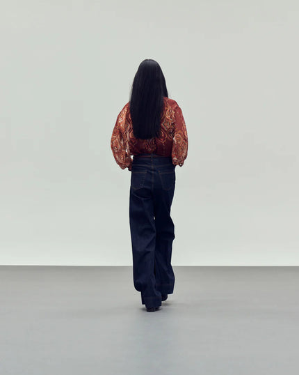 Wide Leg Blue Jeans