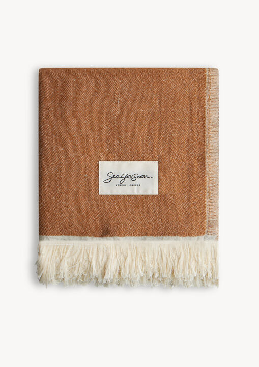 Mare Linen Towel – Bronze Brown