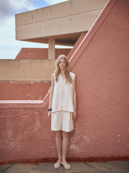Sleeveless Linen Top