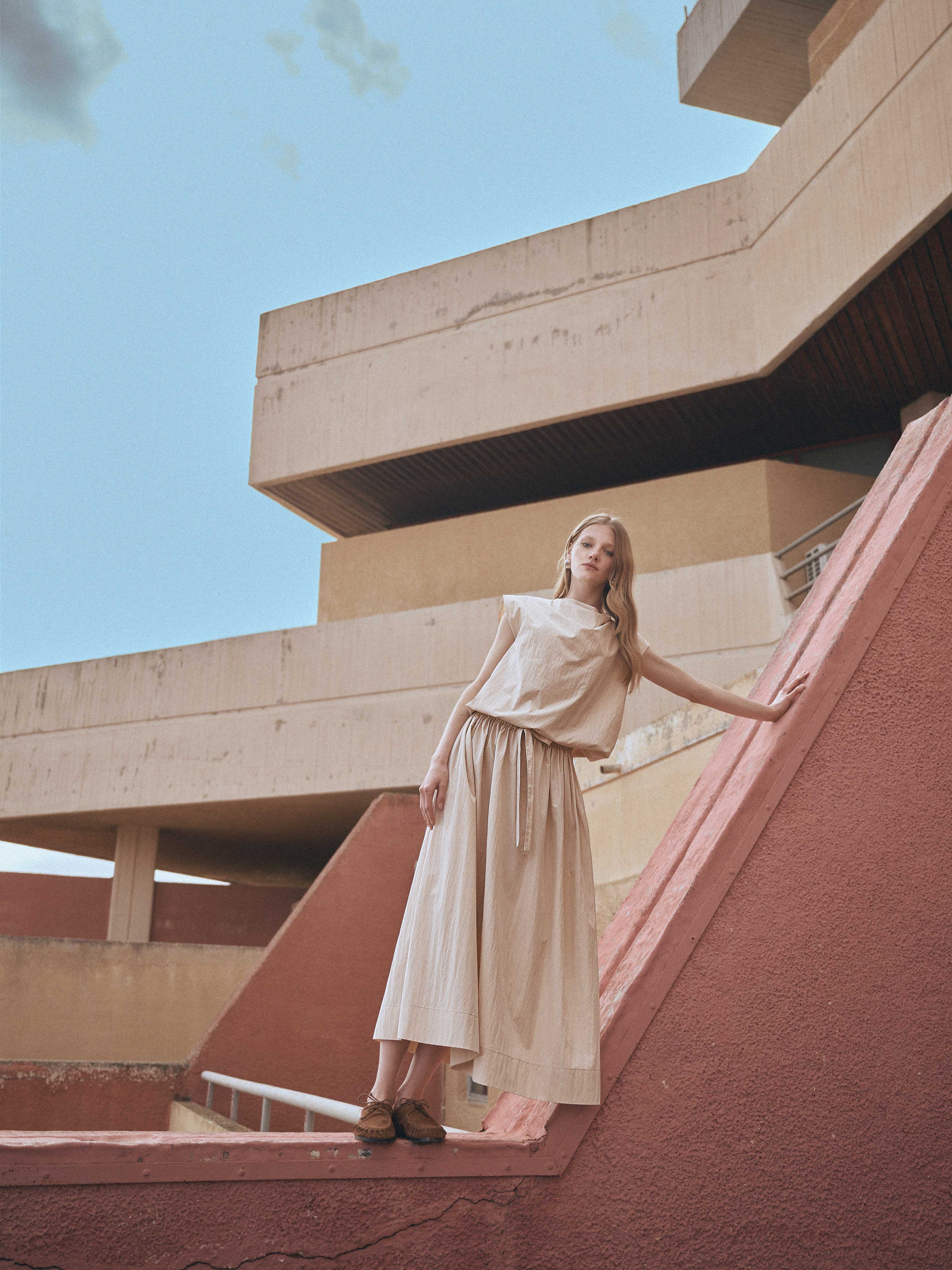 Long Skirt with drawstring