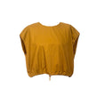 Olive Popline Sleeveless top with Elastic Waist in cotton poplin by Devotion Twins, product view