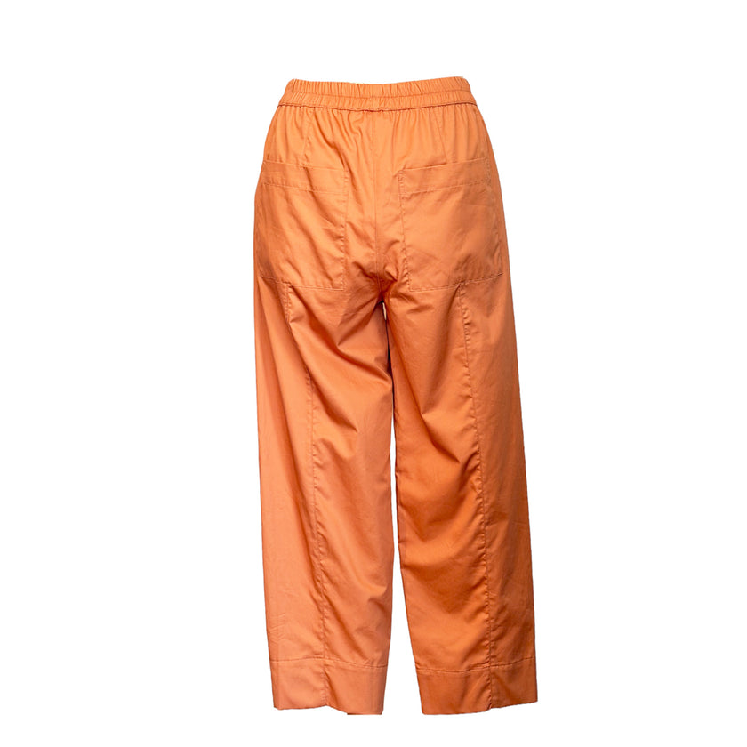 Peach Long Popline Pants with Seams in cotton by Devotion Twins, additional product view