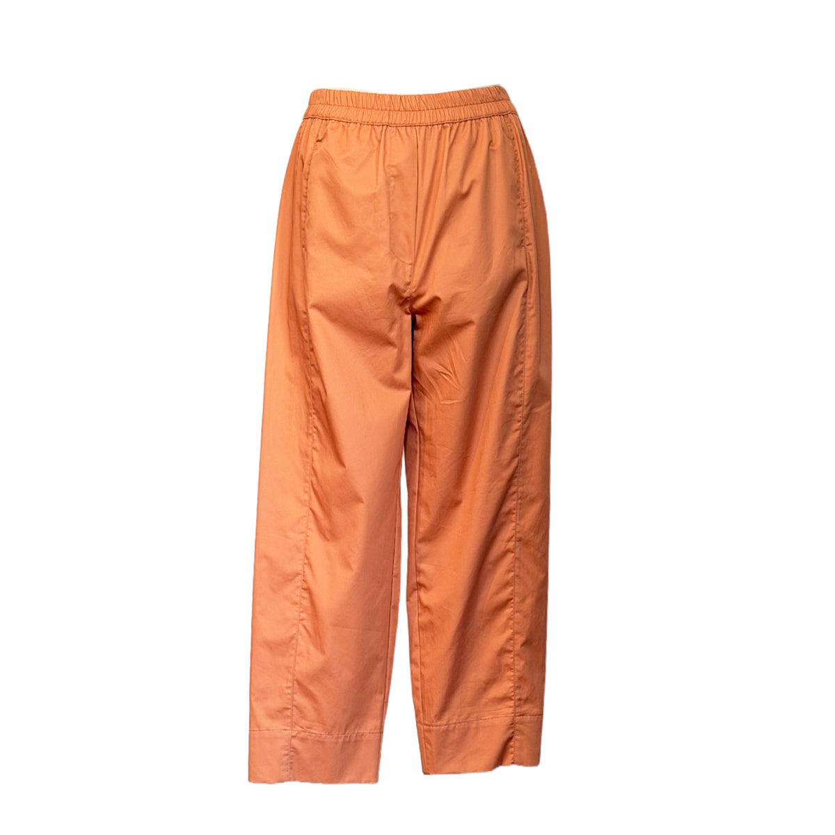 Peach Long Popline Pants with Seams in cotton by Devotion Twins, additional product view