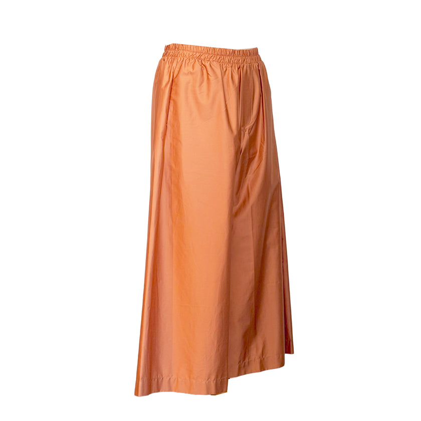 Peach 3/4 Wide Leg Popline Pants in cotton, additional product view