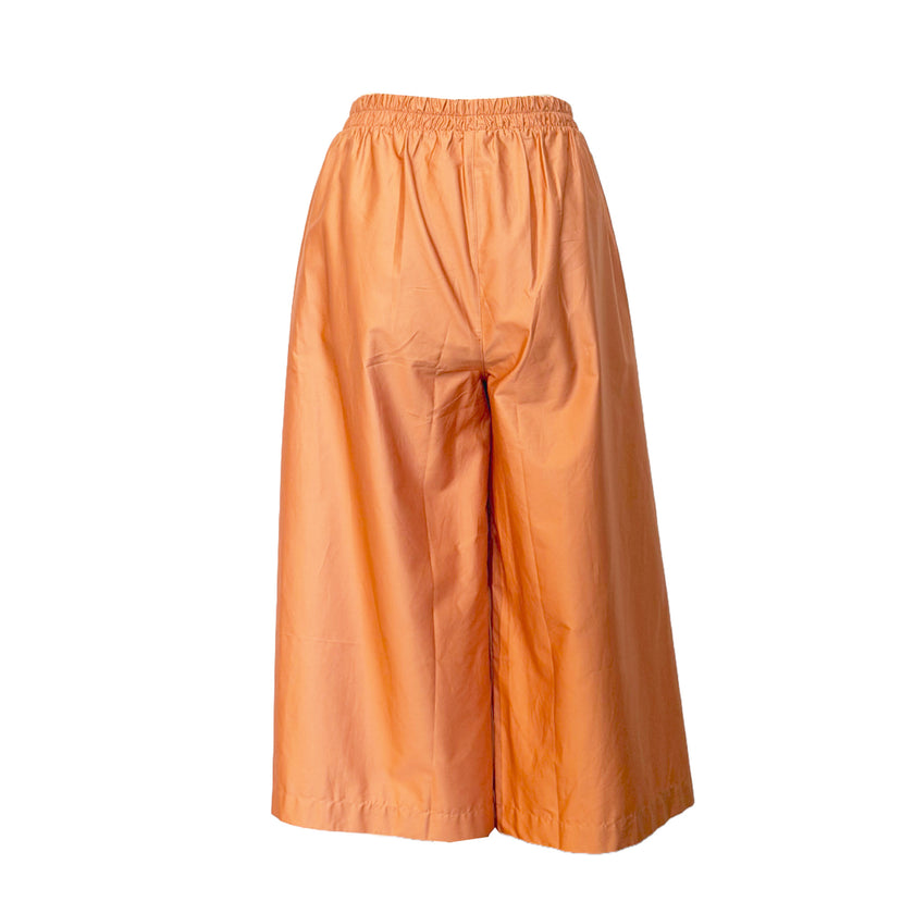 Peach 3/4 Wide Leg Popline Pants in cotton, additional product view