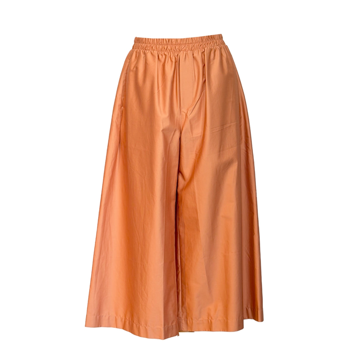 Peach 3/4 Wide Leg Popline Pants in cotton, product view