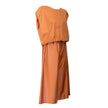 Peach Popline Sleeveless top with Elastic Waist in cotton poplin by Devotion Twins, styled as part of a matching look