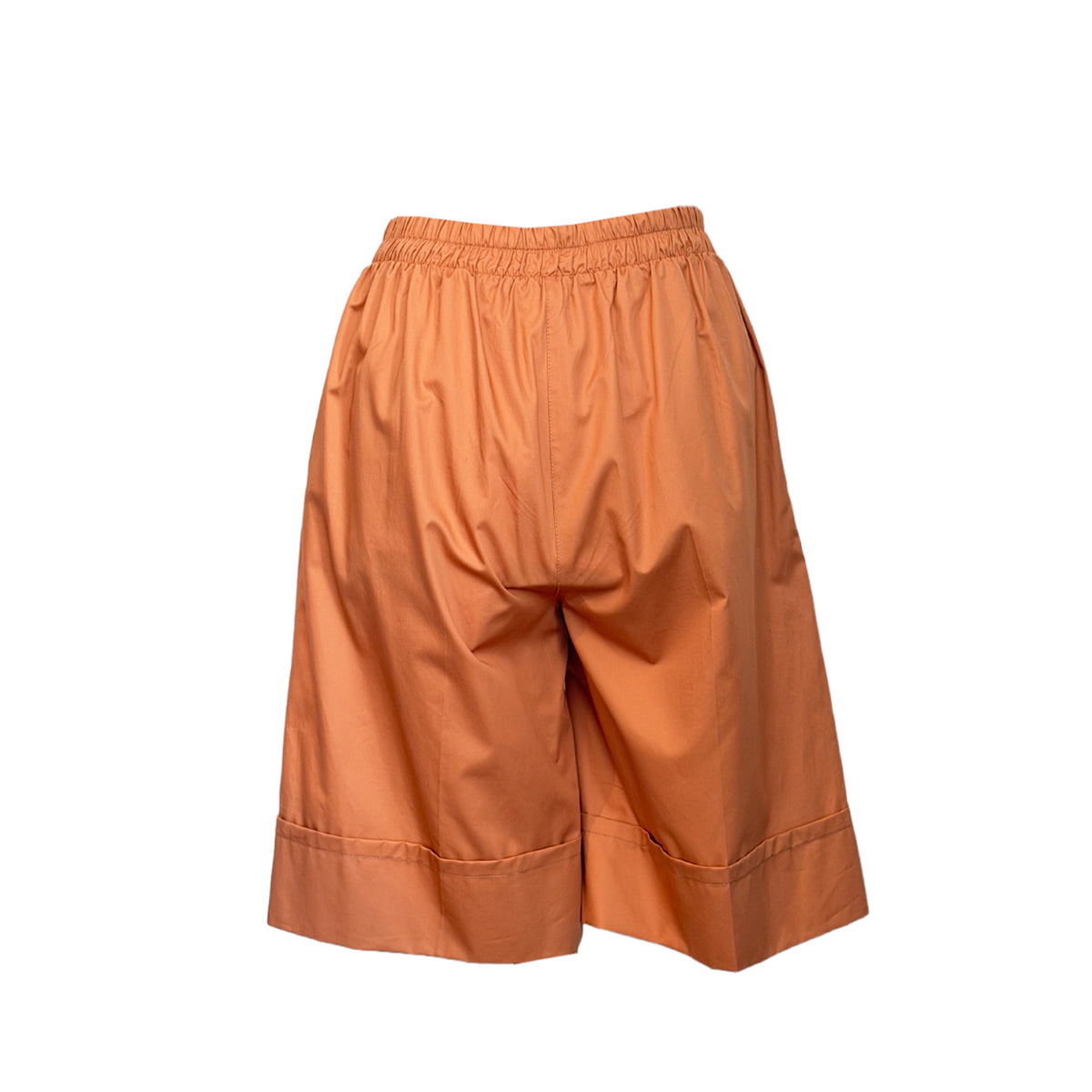 Peach Popline Shorts with Elastic Waist in cotton by Devotion Twins, additional product view