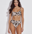 Lurex Bikini set of crop top and highwaist bottom, Animal print