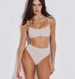 Jaquard Bikini crop top, Ivory