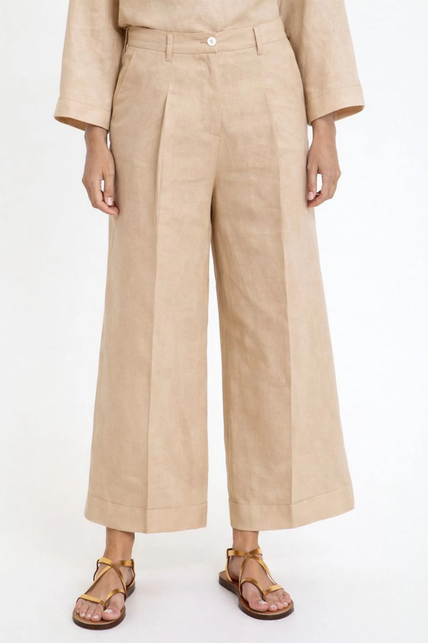 Long Linen Wide Leg Pants