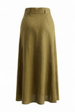 Midi Skirt With Pleats & Belt