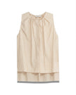Sleeveless Shirt with Gatherings