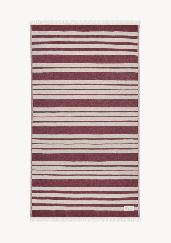 Baia Linen Towel – Burgundy