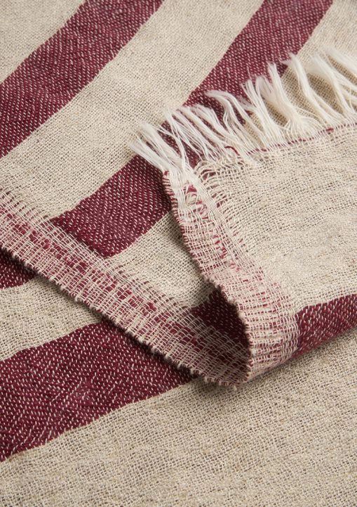Baia Linen Towel – Burgundy