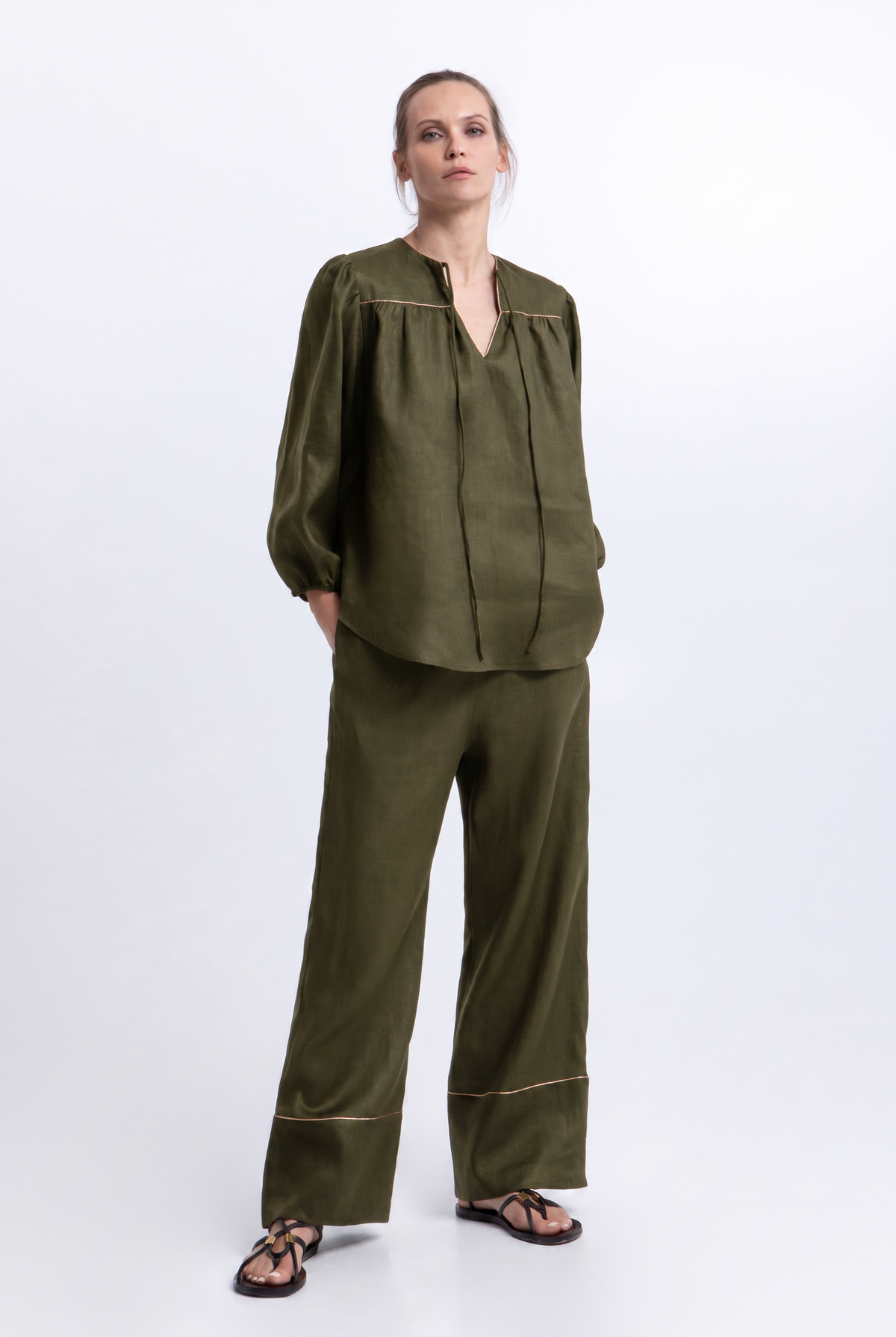 Long Wide Leg Linen Pants
