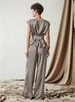 Sleeveless Blouse with Belt