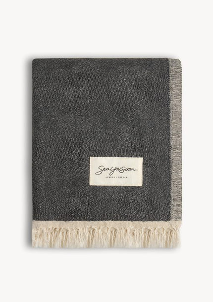 Mare Linen Towel – Black