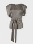 Sleeveless Blouse with Belt
