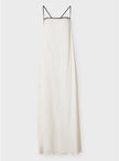 White Long Dress with Black Straps
