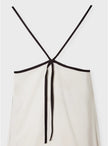 White Long Dress with Black Straps